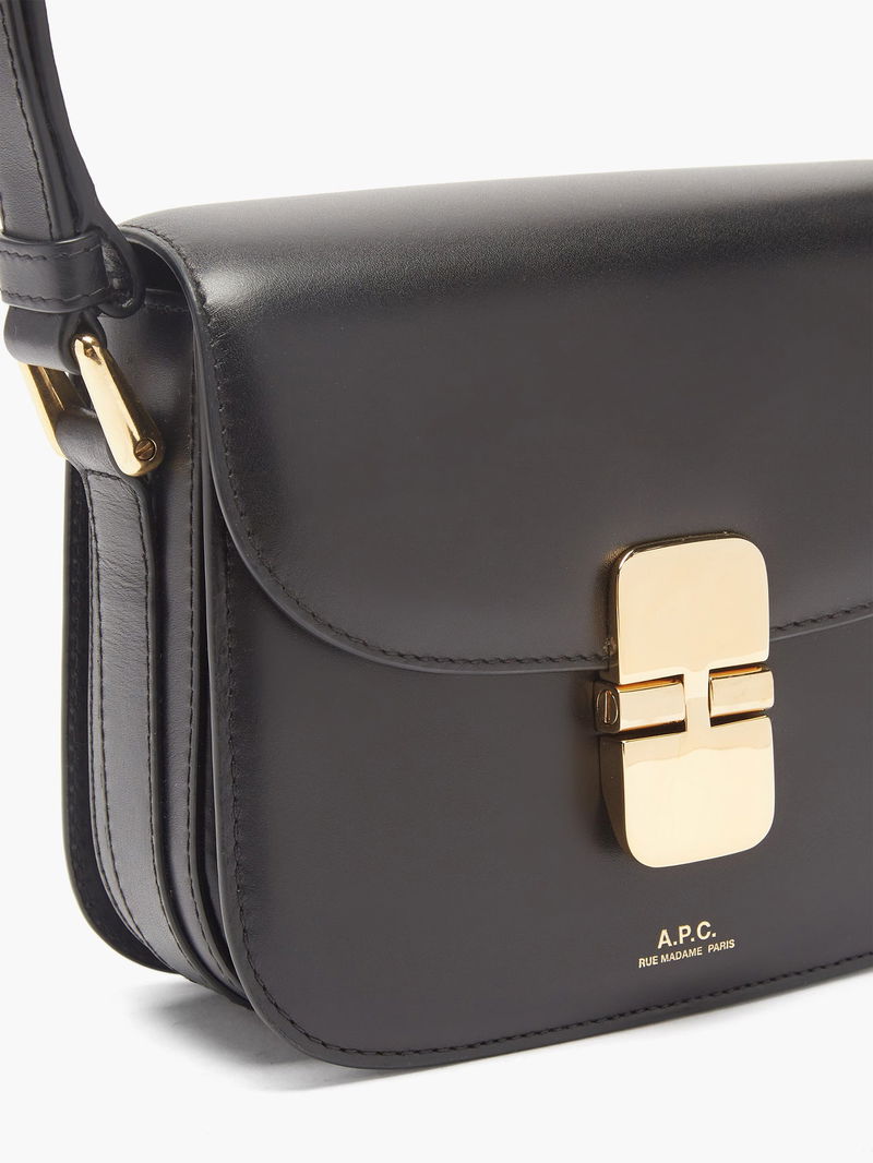 A.P.C Grace Foldover Crossbody Bag - Black