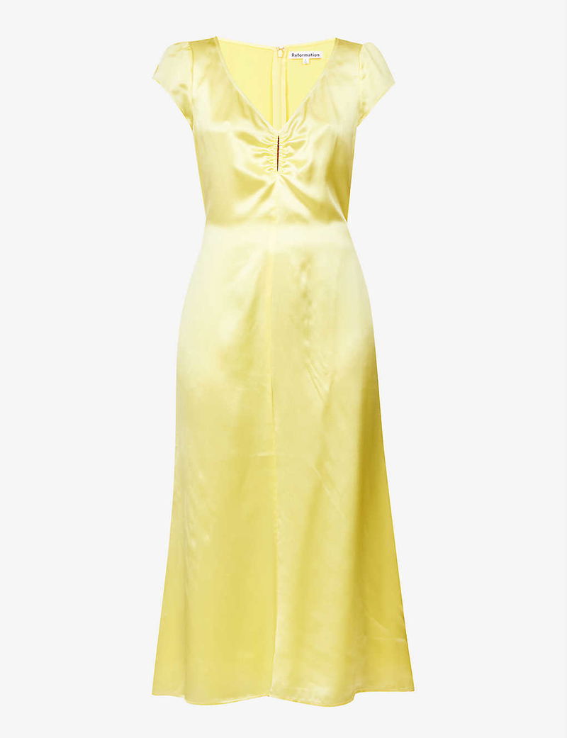 short dresses strapless CHARLOTTE Strapless Satin Mini Dress