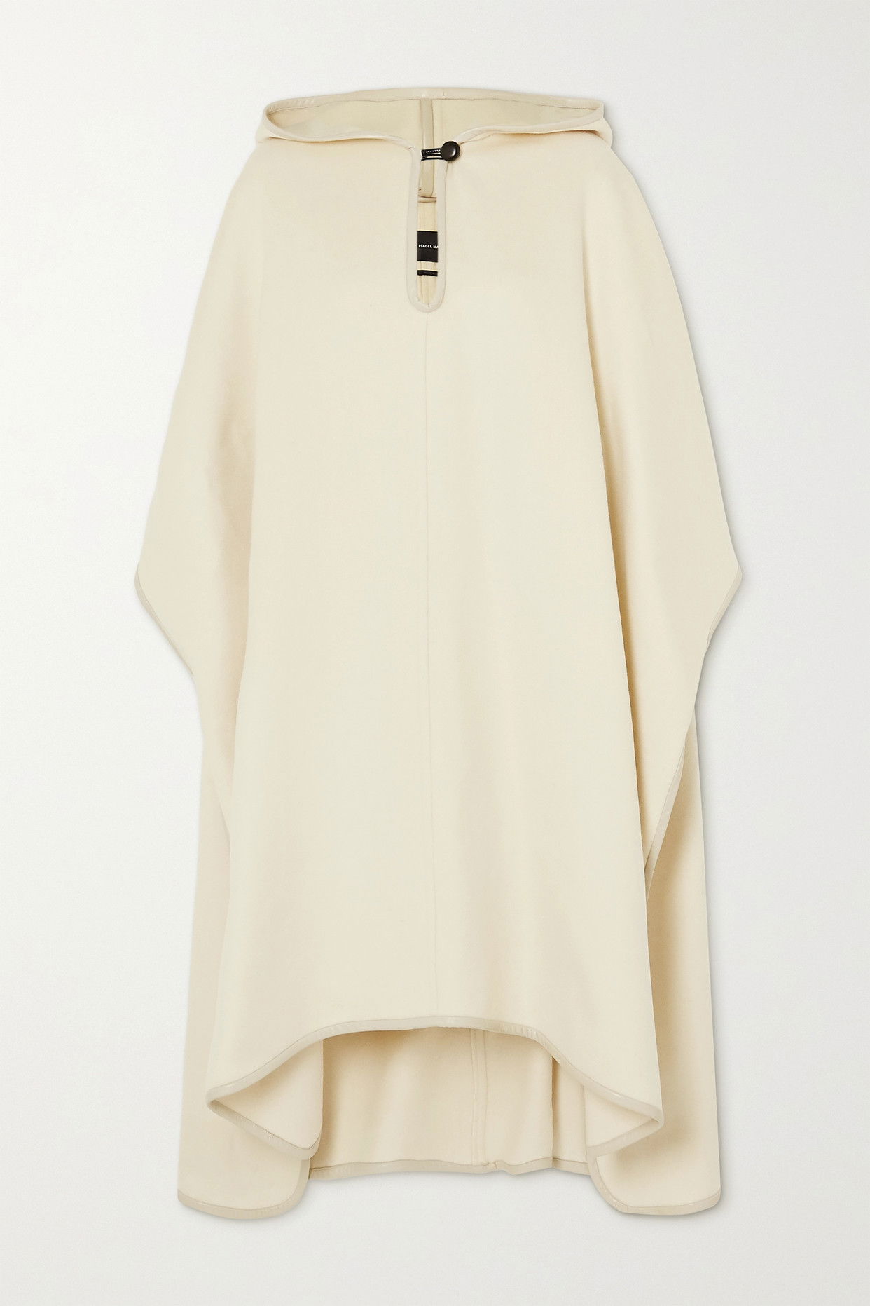 ISABEL MARANT Eowyn Hooded Faux Leather-Trimmed Wool-Blend Cape in 