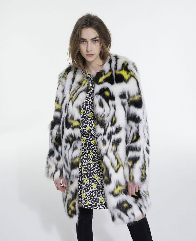 THE KOOPLES Printed Faux Fur Coat endource