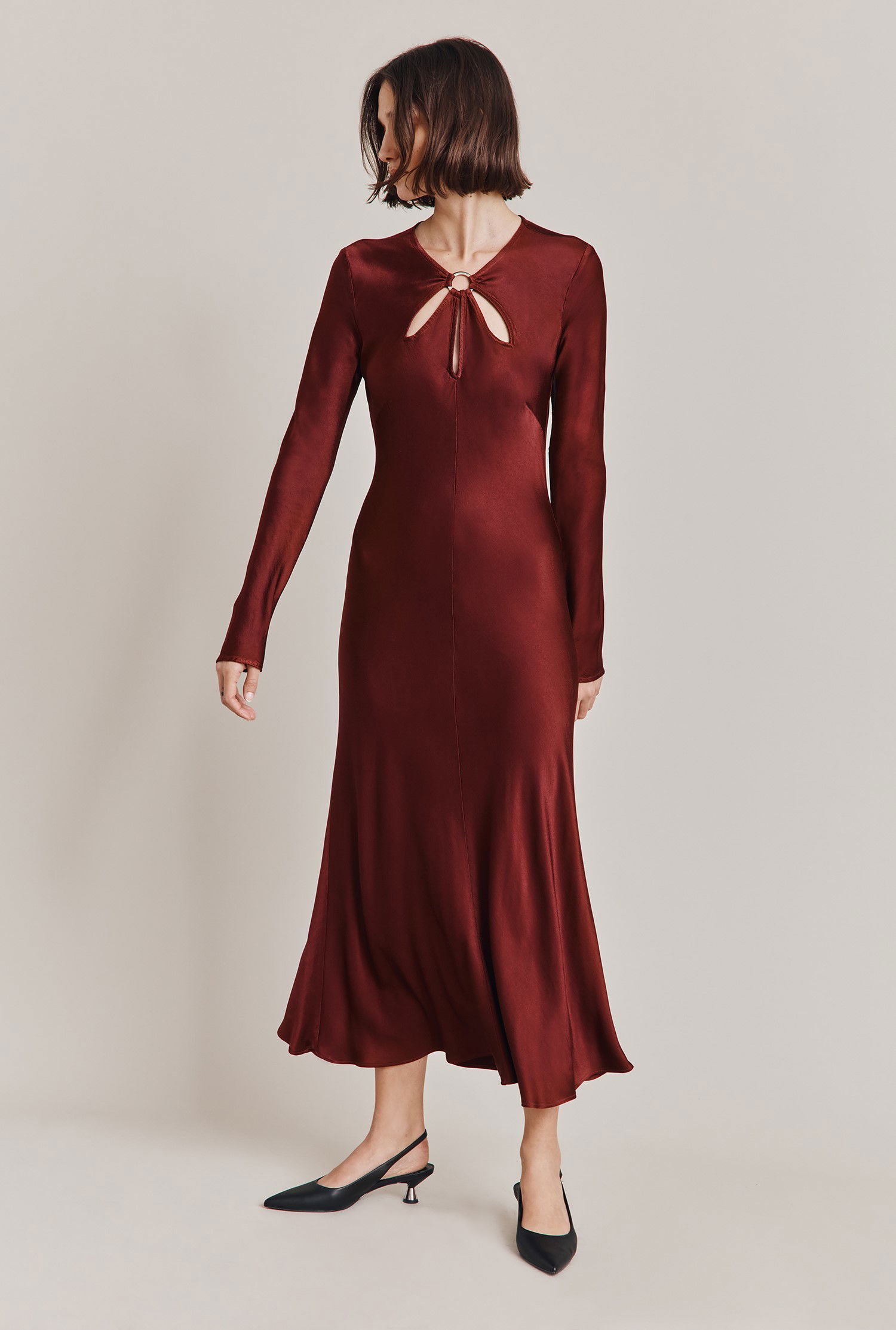 freya burgundy red satin maxi wedding guest dress reviews Adley Soft Satin Maxi Dress Burgundy | Wedding Guest Dress | Maxi main image 0