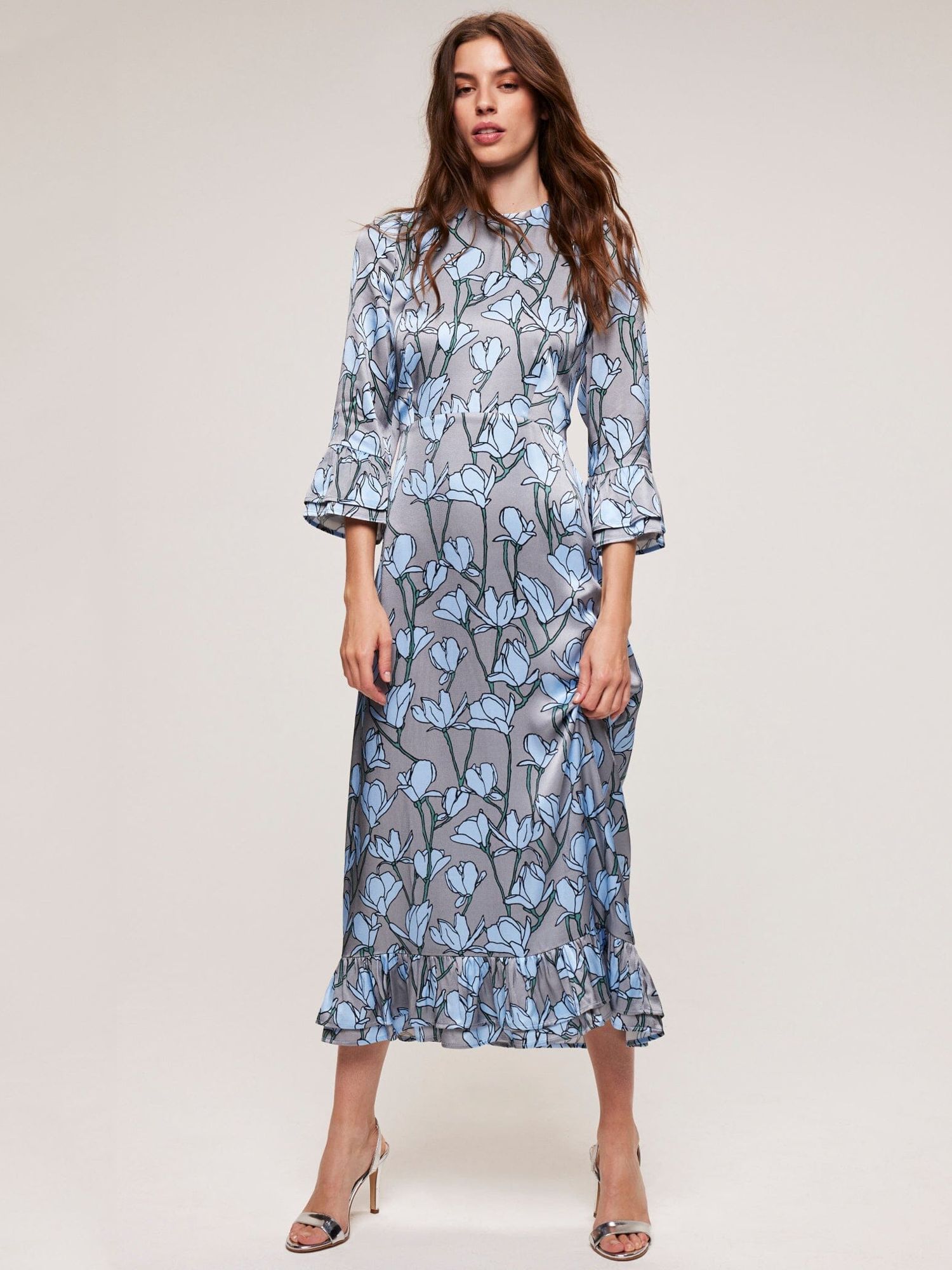mini white flowy dress Women's A Reason To Smile Ivory Multi Floral Print Rayon Mini Dress | Size: L