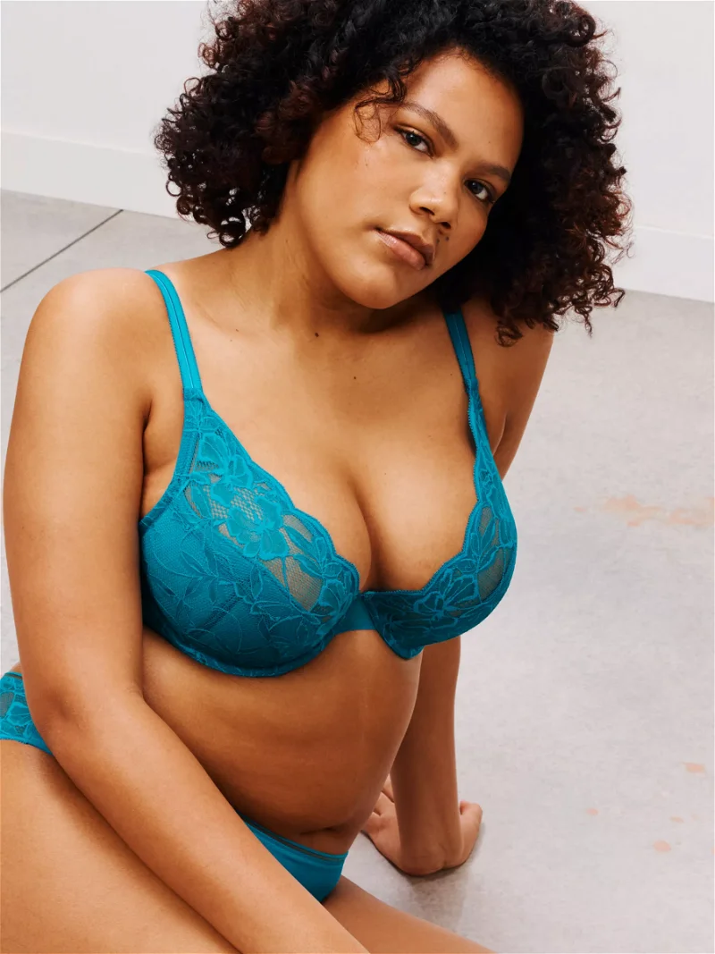 AND/OR Wren Lace Underwired Plunge Bra, B-F Cup Sizes, Lipstick Red at John  Lewis & Partners
