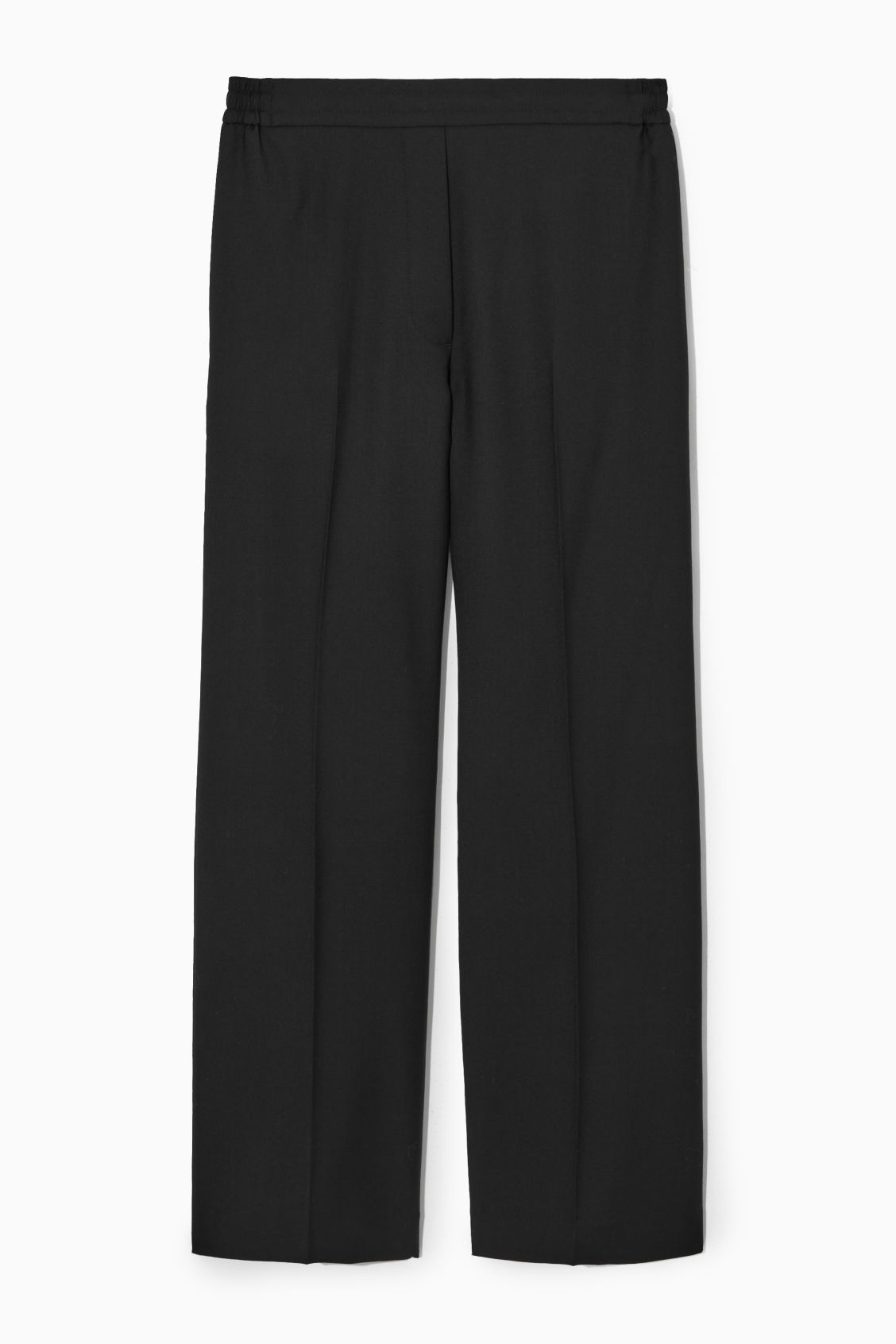 Beige Straight Cool Stretch Wool Trousers