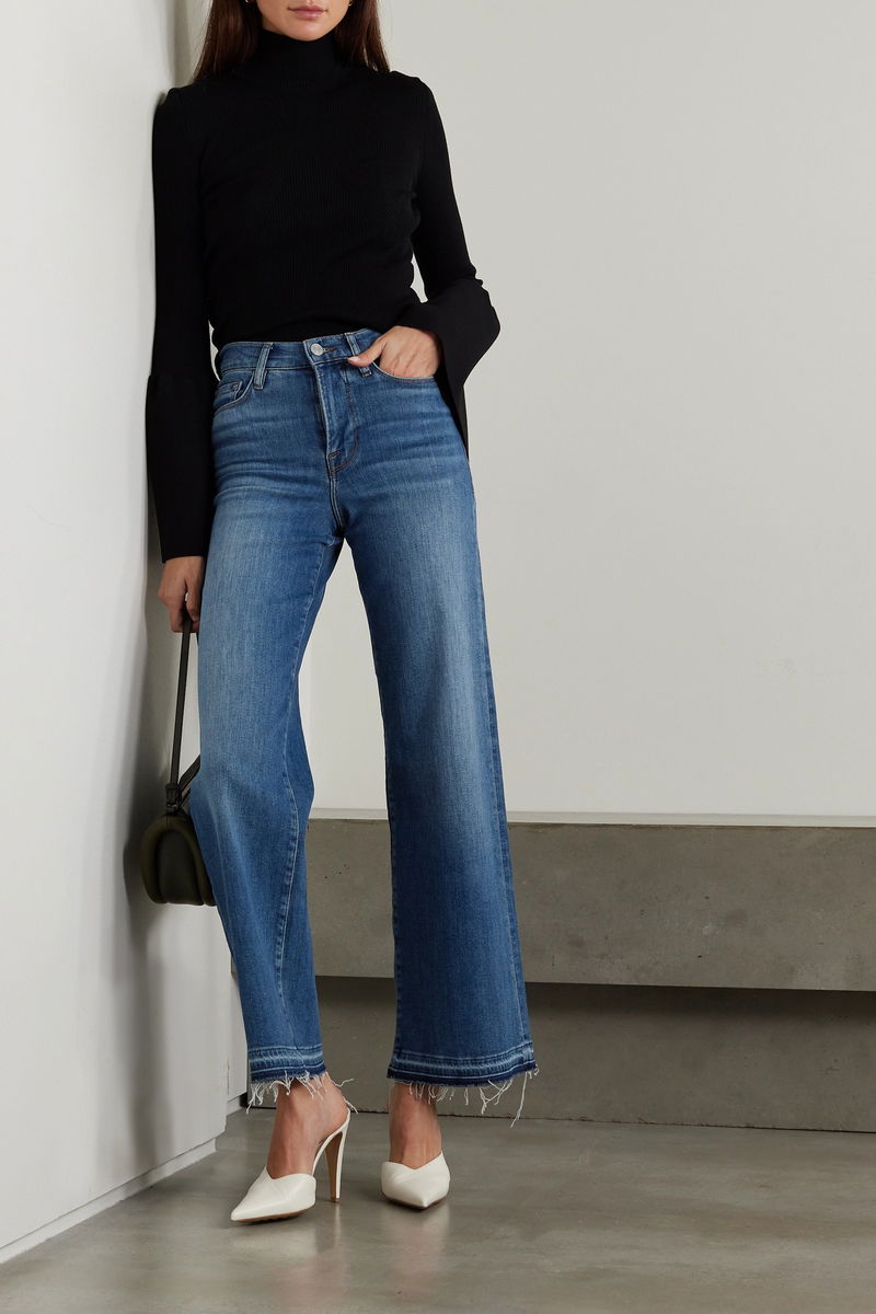 FRAME Le Slim Palazzo mid-rise wide-leg jeans