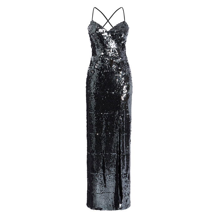 coast black sequin dress Women's Plus Size Sequin Bodycon Midi Dress, Black