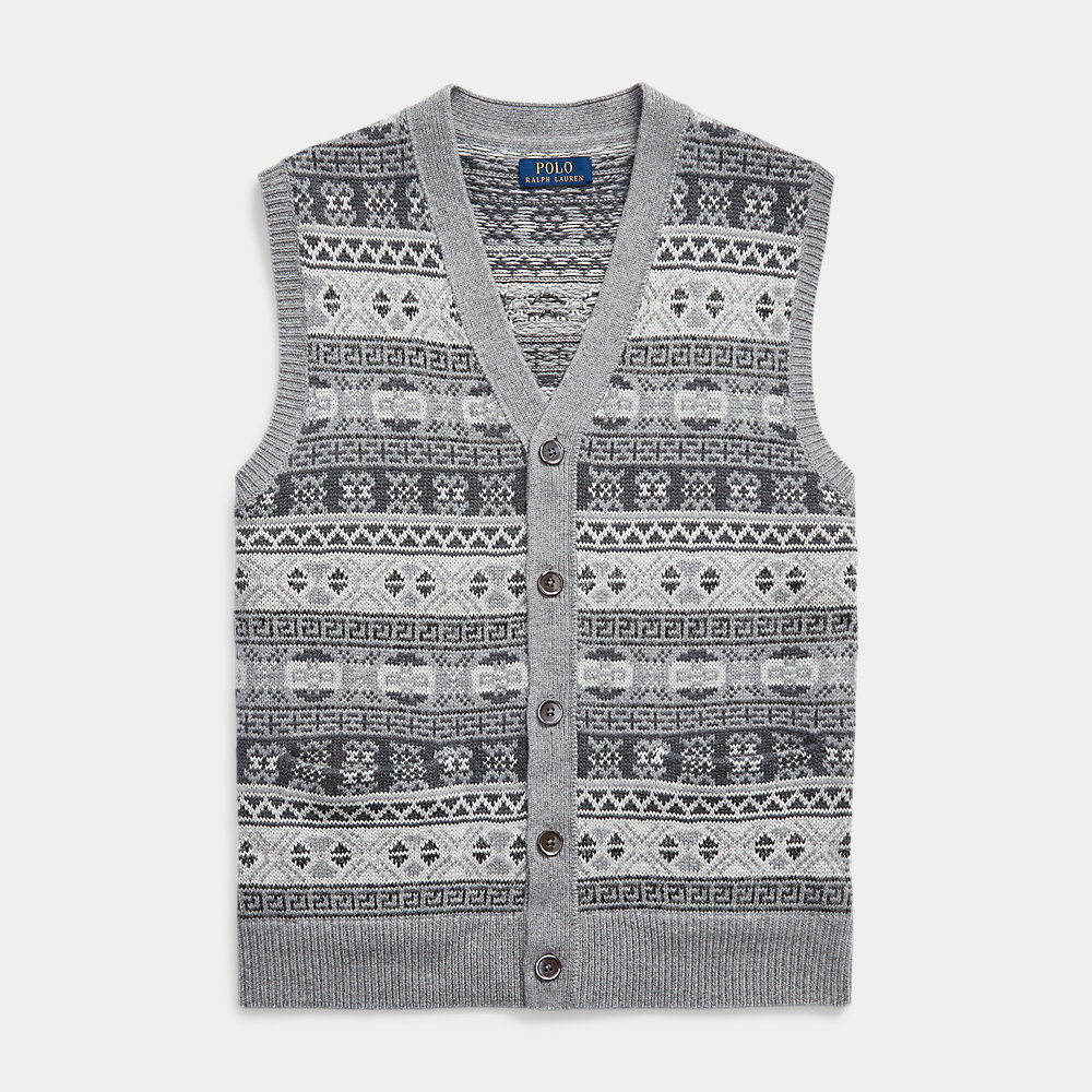 POLO RALPH LAUREN Fair Isle Cotton-Blend Sleeveless Cardigan