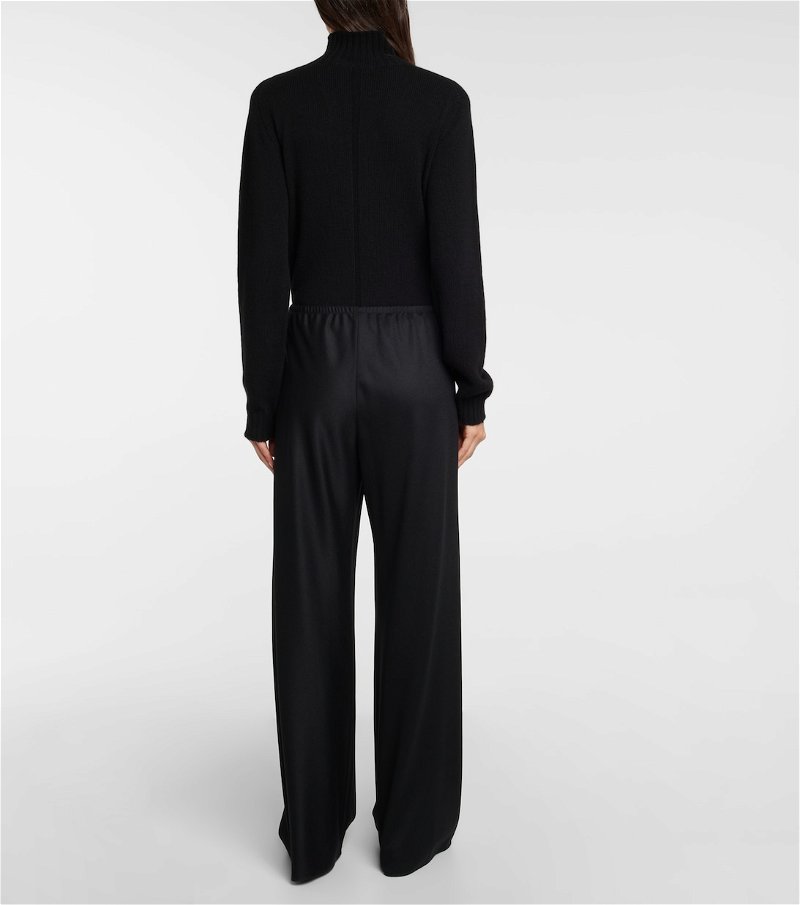 Gala Pants Black in Viscose and Virgin Wool – The Row