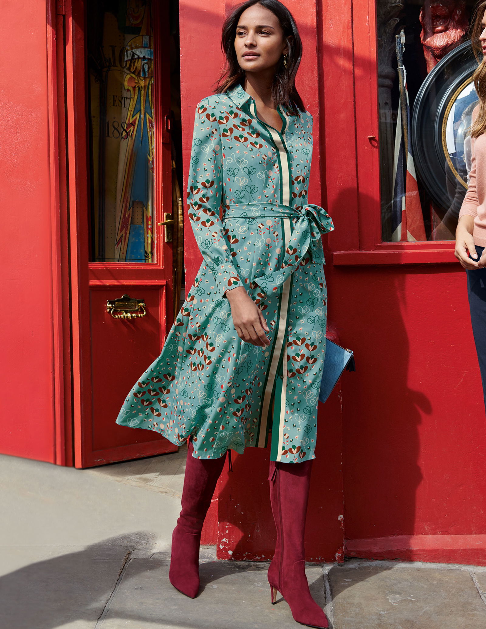boden pippa shirt dress Pippa Broderie Jersey Dress-Promenade Green