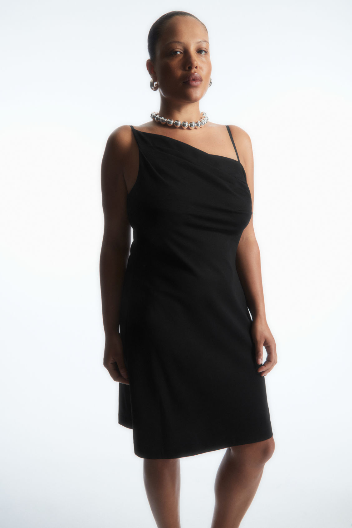 COS Asymmetric Draped Mini Dress | endource