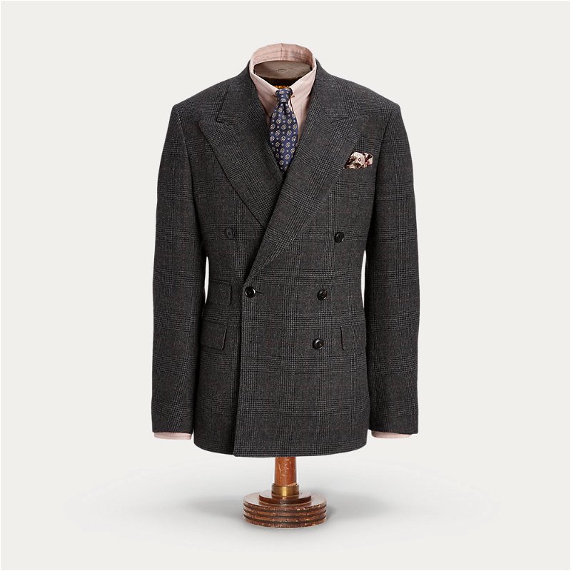 Charcoal Plaid Coat - Clothz
