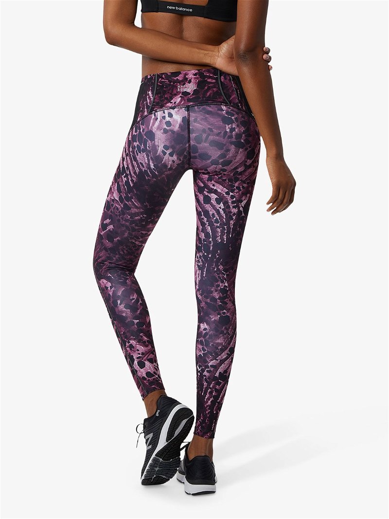 NEW BALANCE Impact Run Printed Running Leggings in Purple