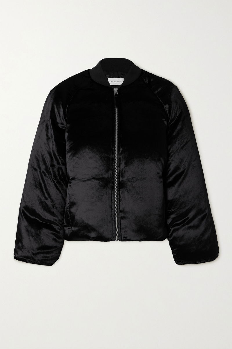 Loulou De Saison Lafu Padded Velour Bomber Jacket endource