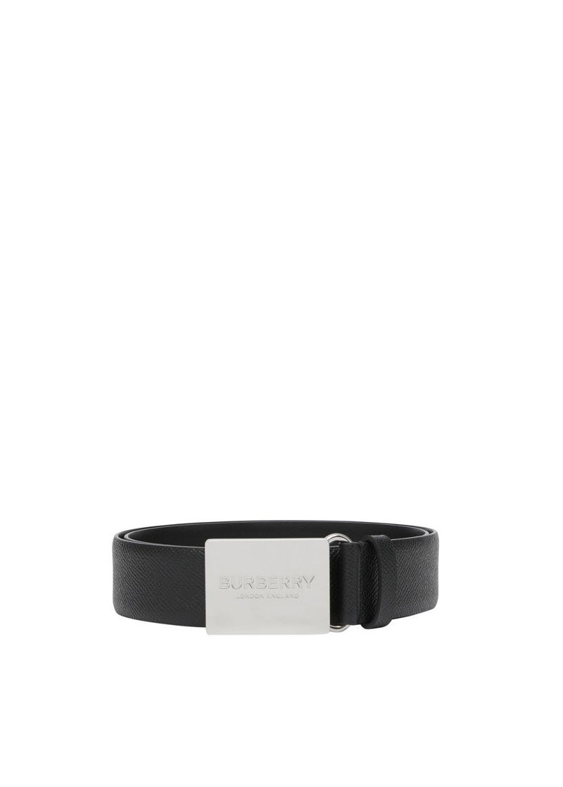 burberry plaque buckle leather belt