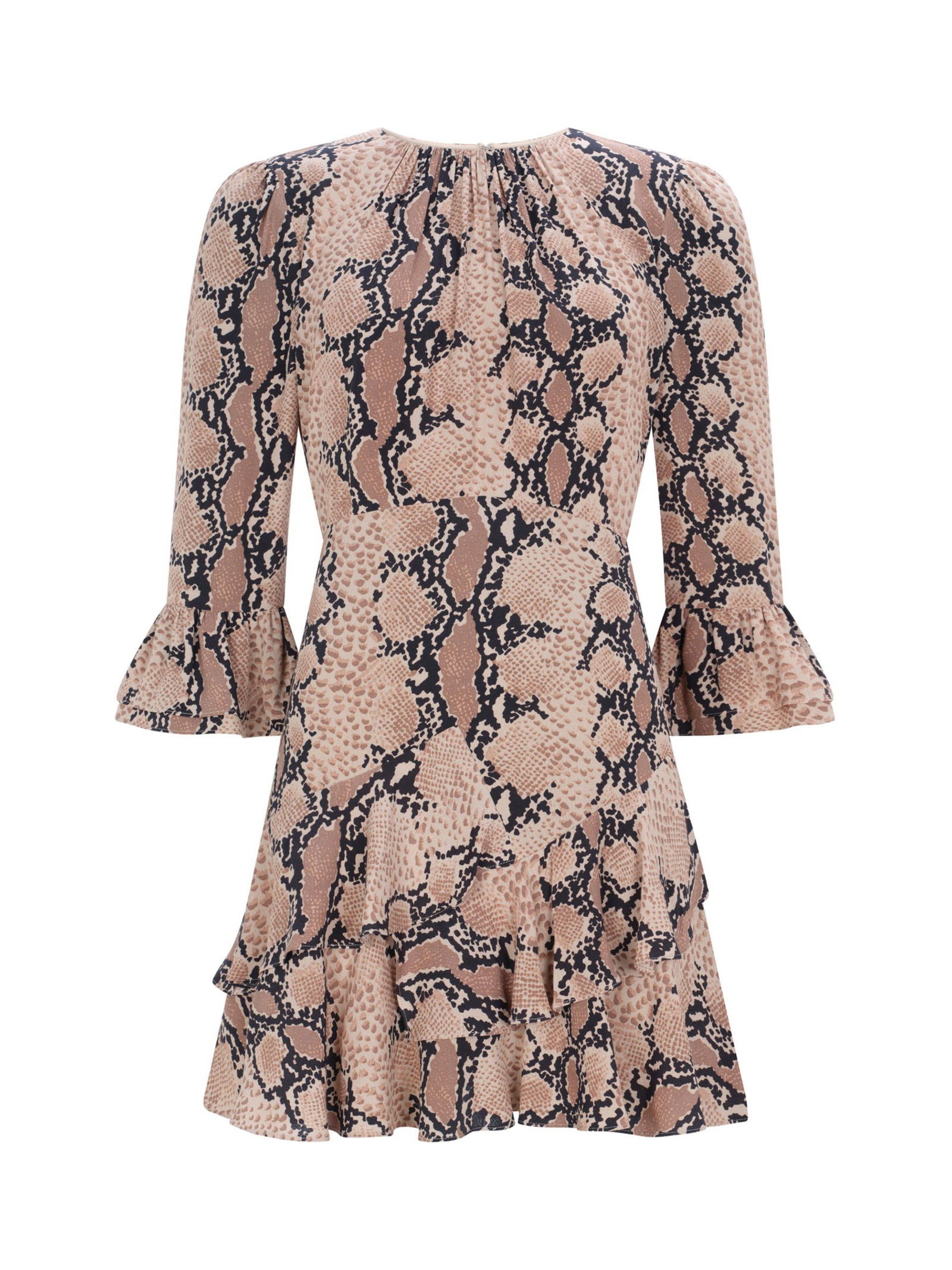 MINT VELVET Snake Print Mini Dress in Natural