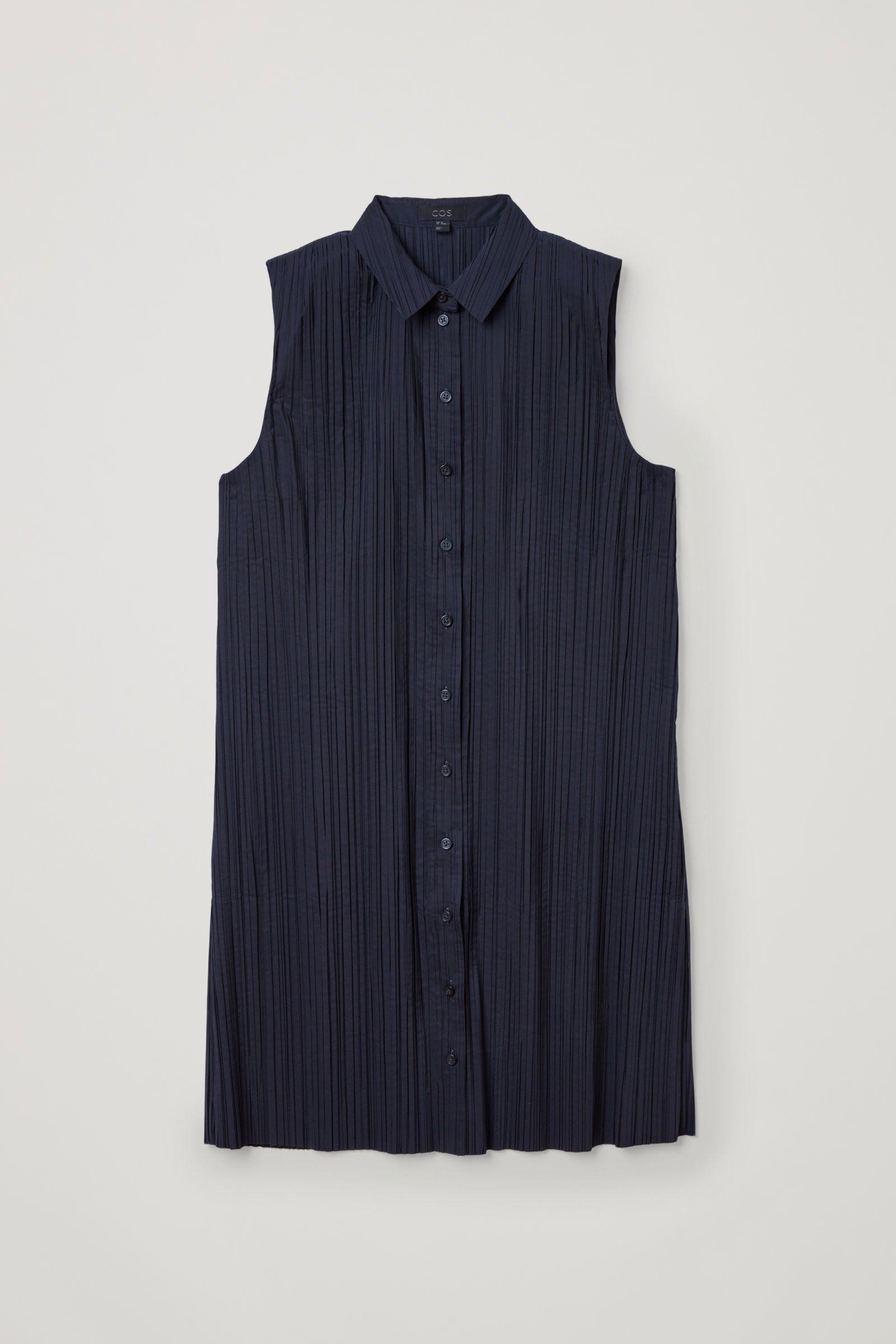 cos sleeveless pleated dress COS Sleeveless Pleated Mini Dress, Black, 8
