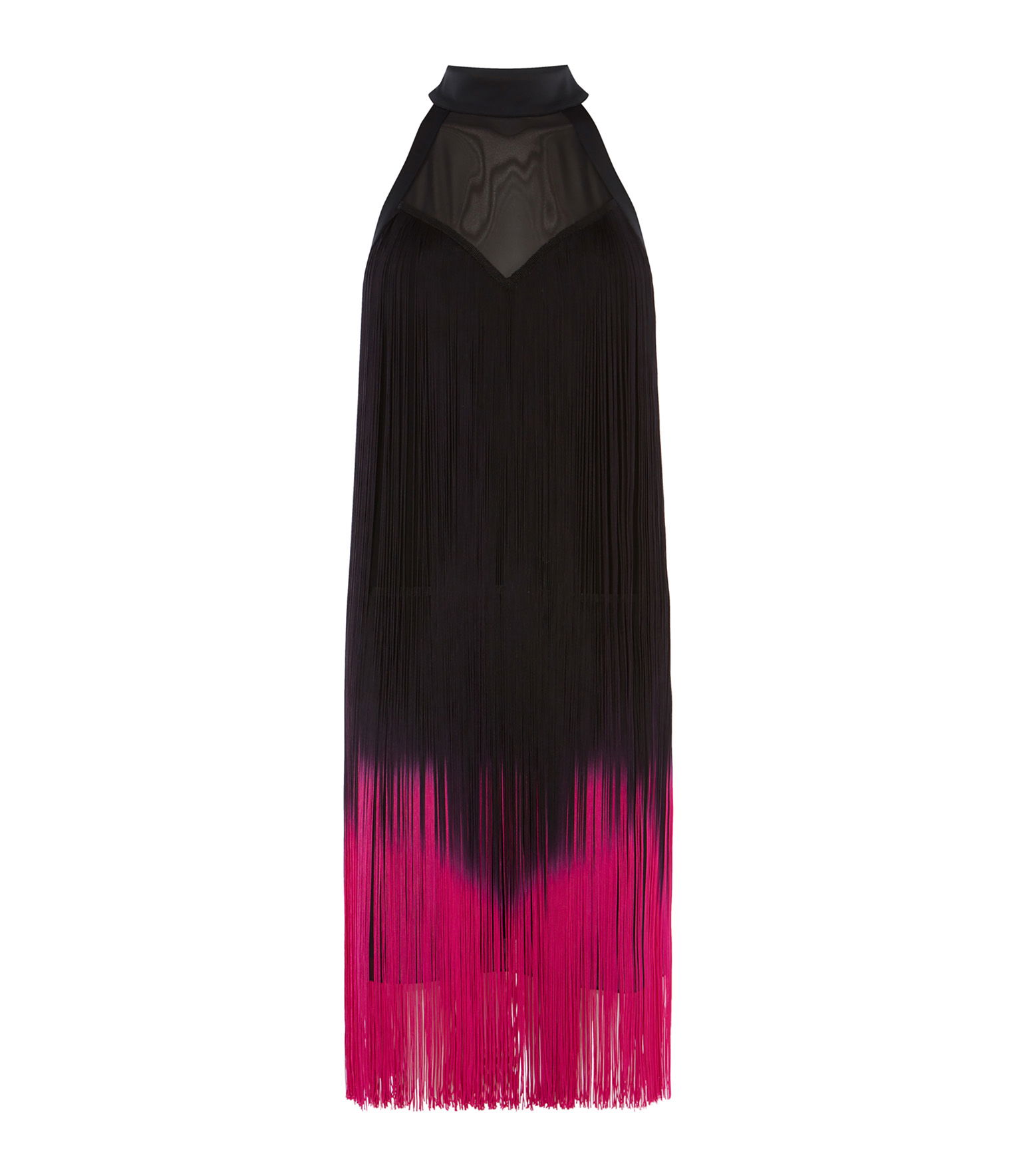 KAREN MILLEN Fringed Mini Dress in Black/Multi Endource