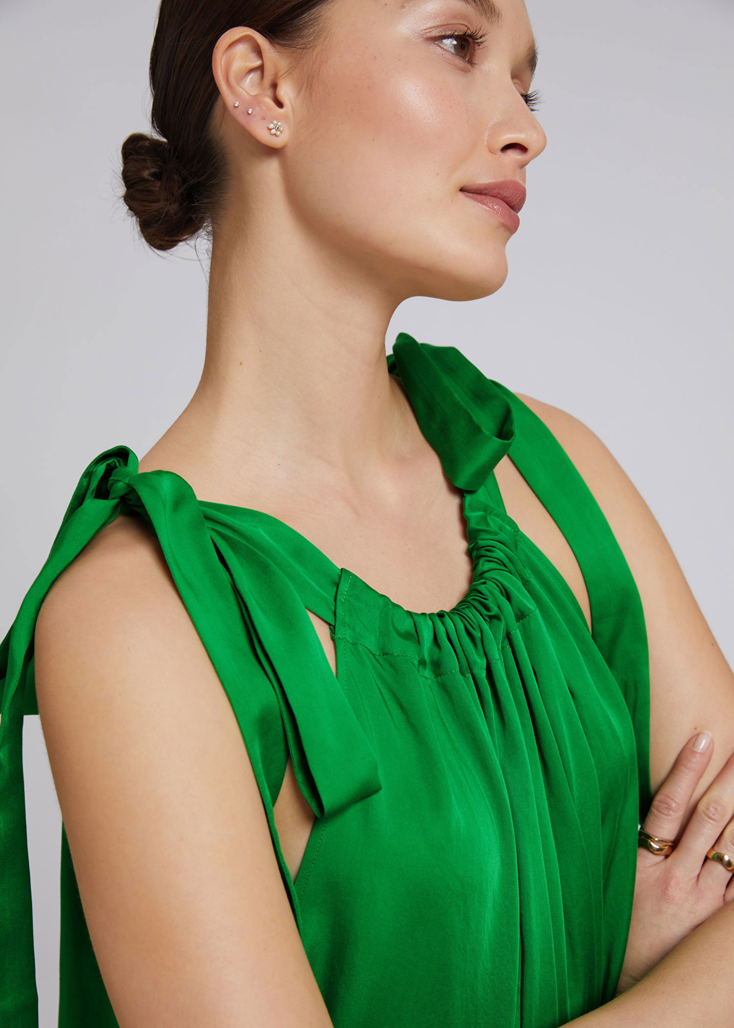 & OTHER STORIES Halterneck Gathered Tier Dress | endource