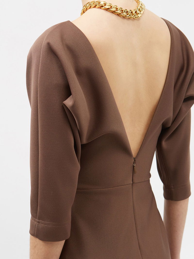 FENDI Logo-Embroidered Piqu-Jersey Midi Dress | endource