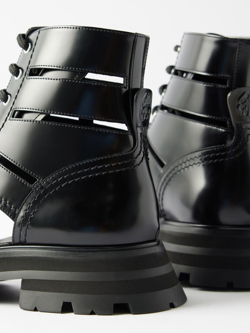 lace up cut out boots