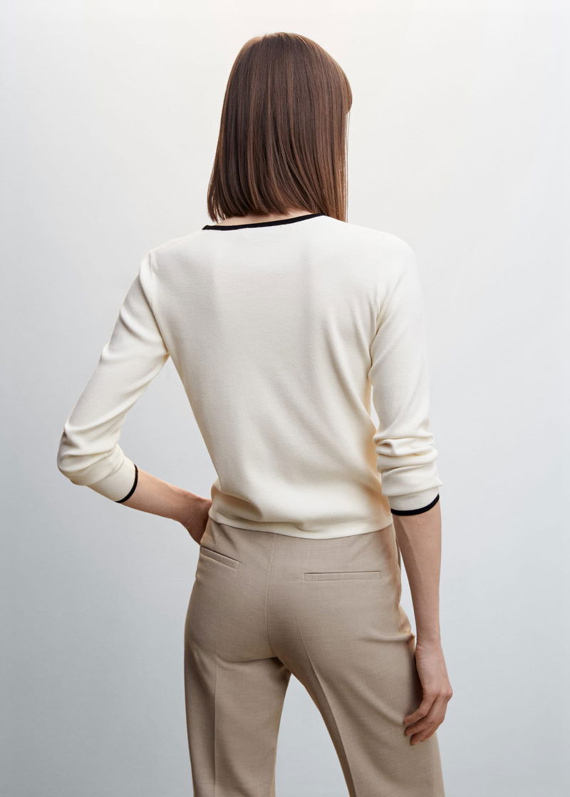 Contrast trim sweater - Women curated on LTK