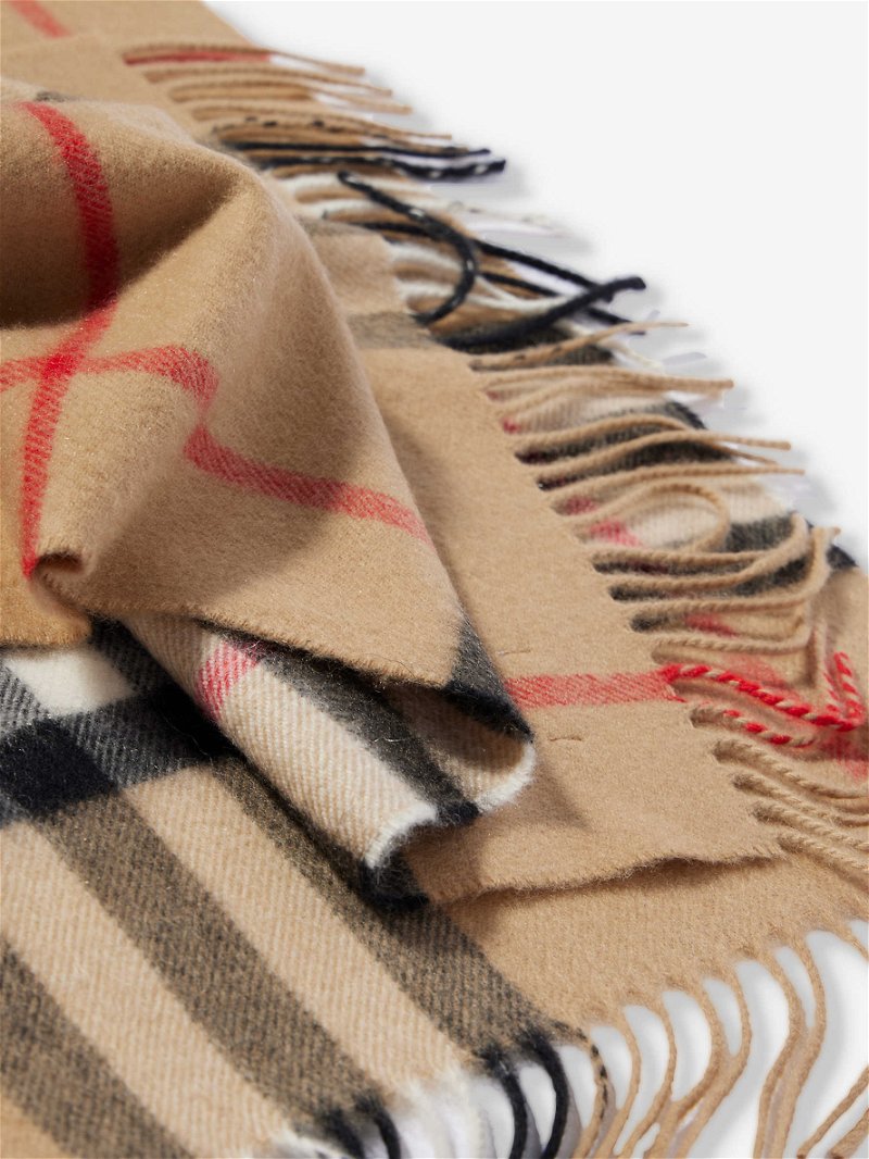 Burberry Men's Giant Check Cashmere Scarf In Birch Brown