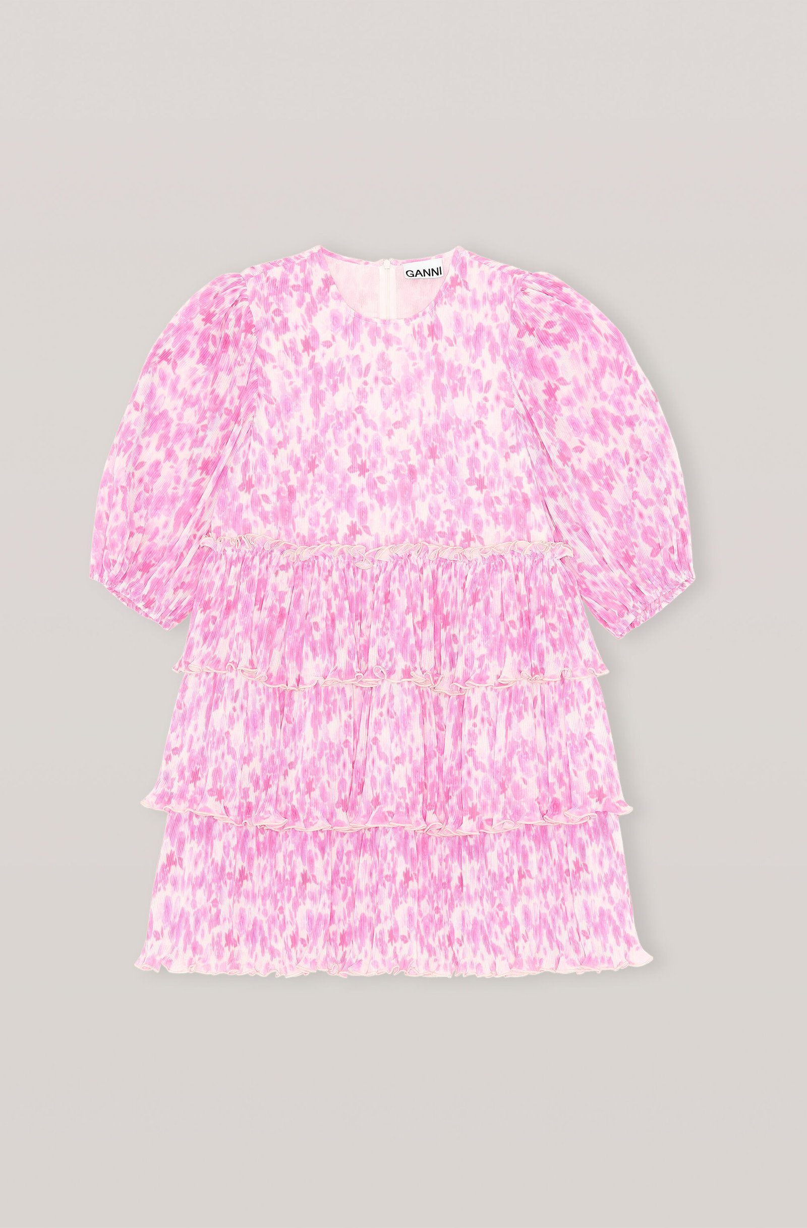 pleated georgette mini dress ganni Ganni - Pleated Georgette Mini Dress
