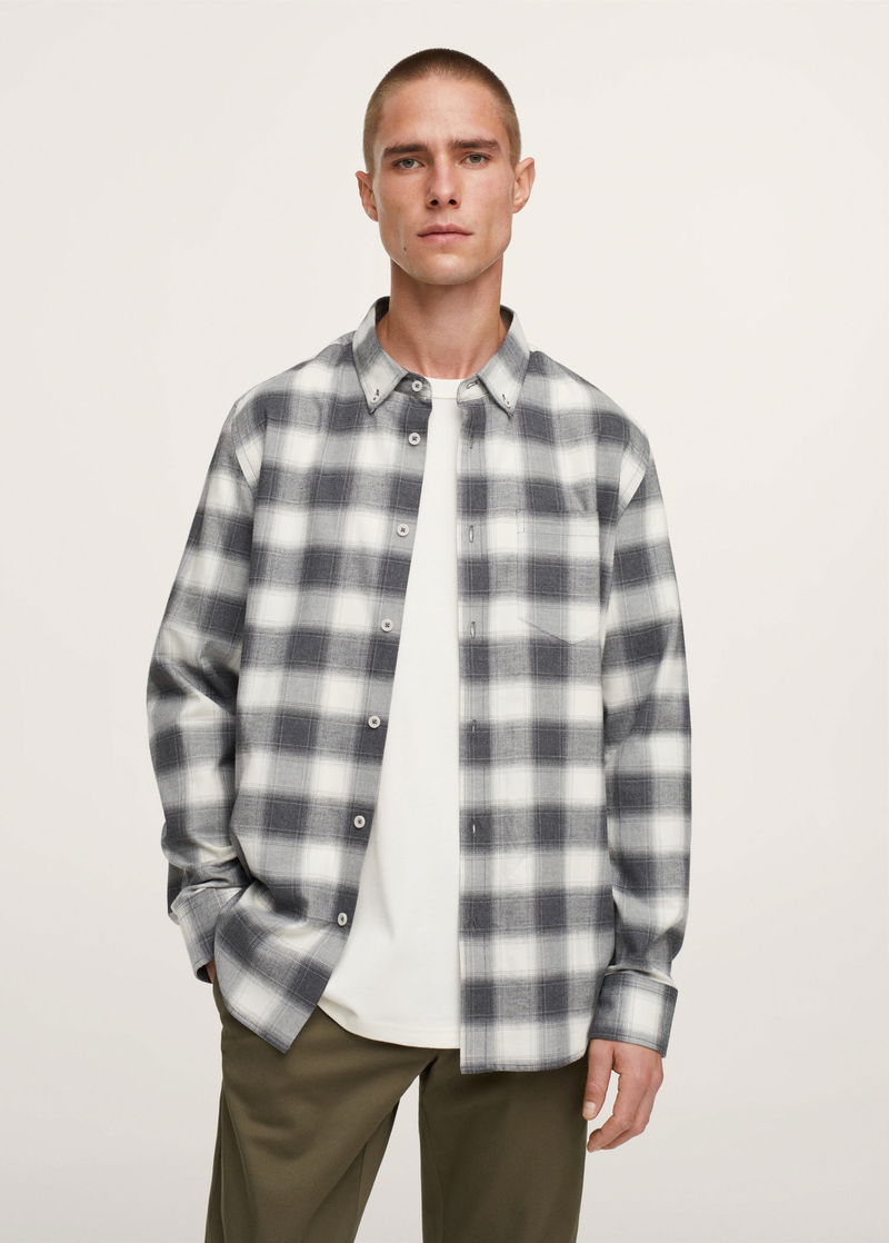 MANGO Checked Flannel Shirt endource