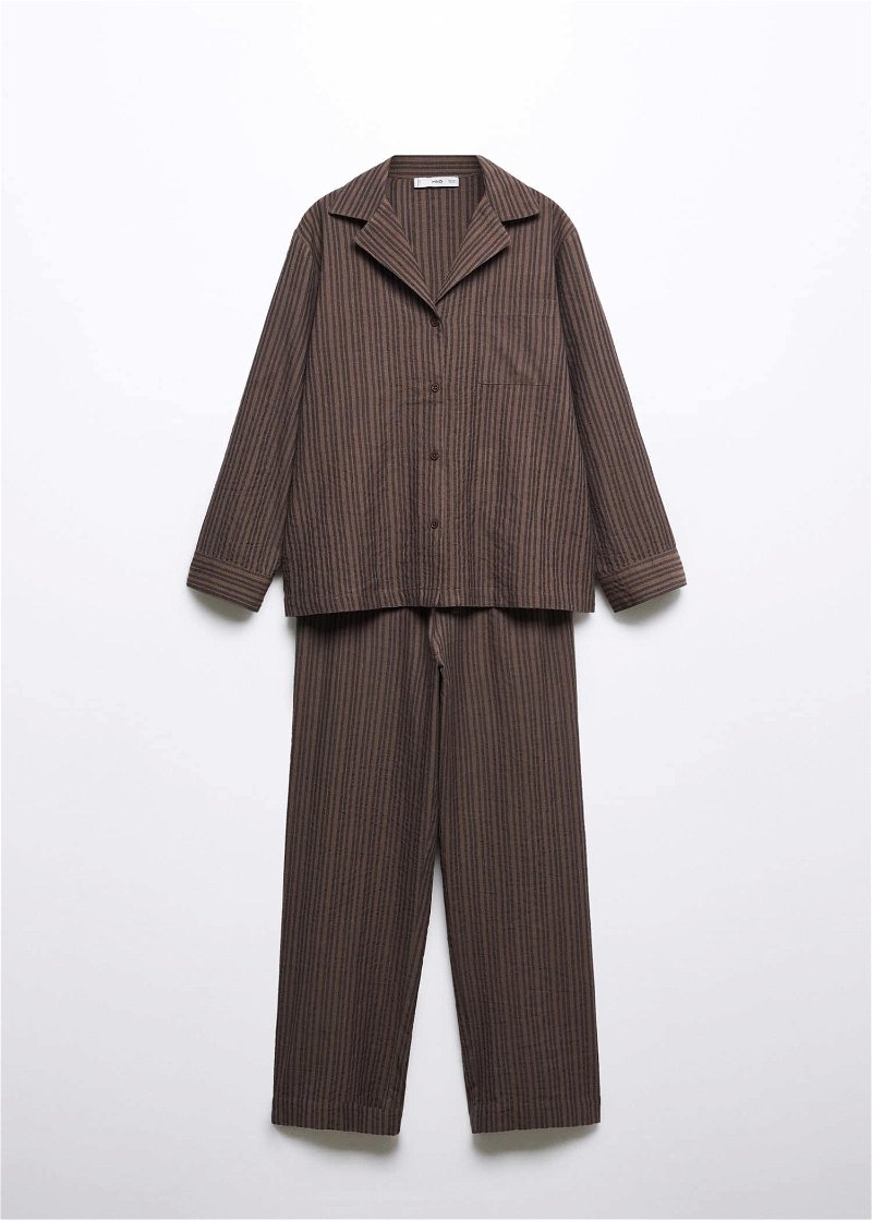 Mango Soft Lapel Flannel Pajama Set – ownkoti