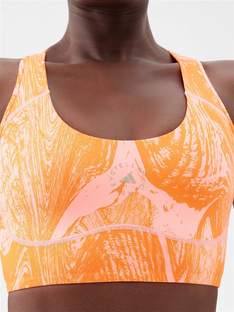 TruePurpose printed sports bra in orange - Adidas By Stella Mc