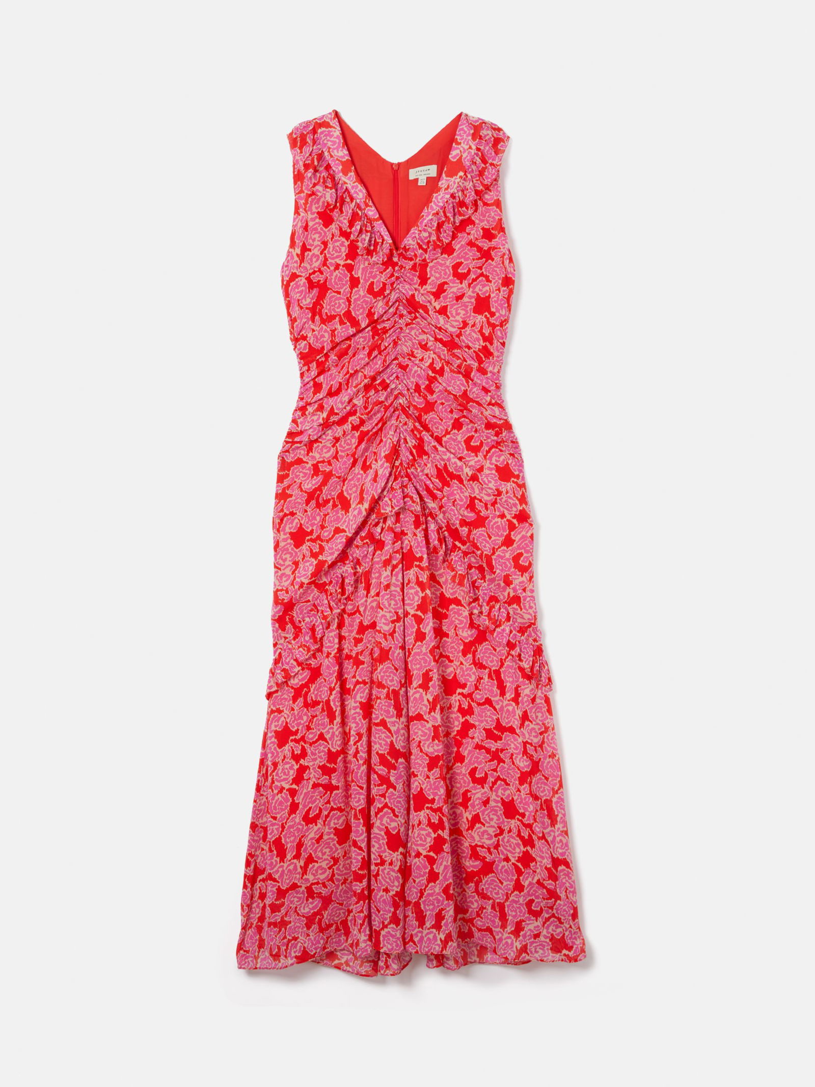 JIGSAW Brushed Rose Crinkle Dress in Red | Endource