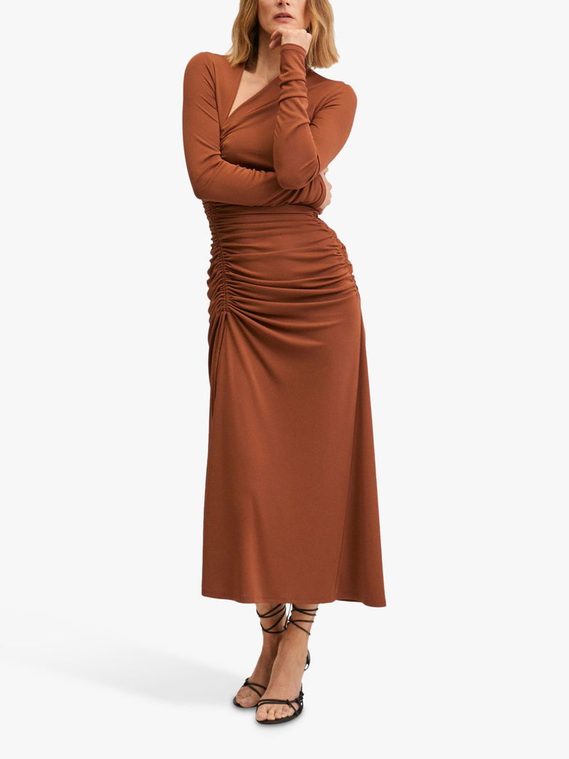 mango ruched midi dress Ruched midi dress - Women