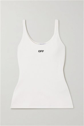 Off-White Ribbed Tank Top