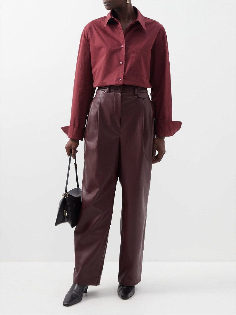 Pernille Faux Leather Pants - Burgundy – The Frankie Shop