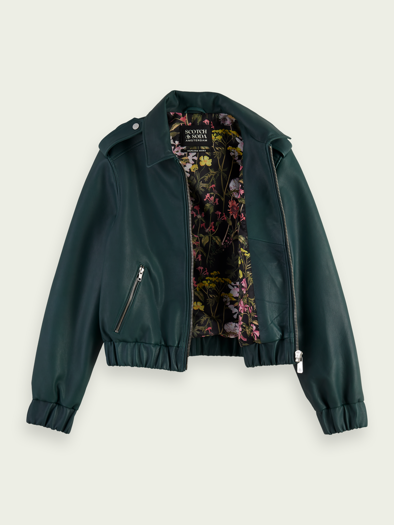 SCOTCH SODA Leather Bomber Jacket endource