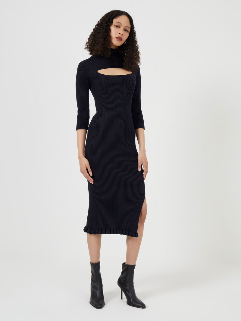 Sport in Your Step Ribbed Knit Tee Dress Black