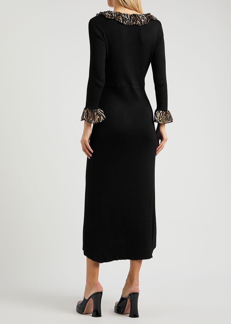 RIXO Mika Ribbed-Knit Midi Dress | endource