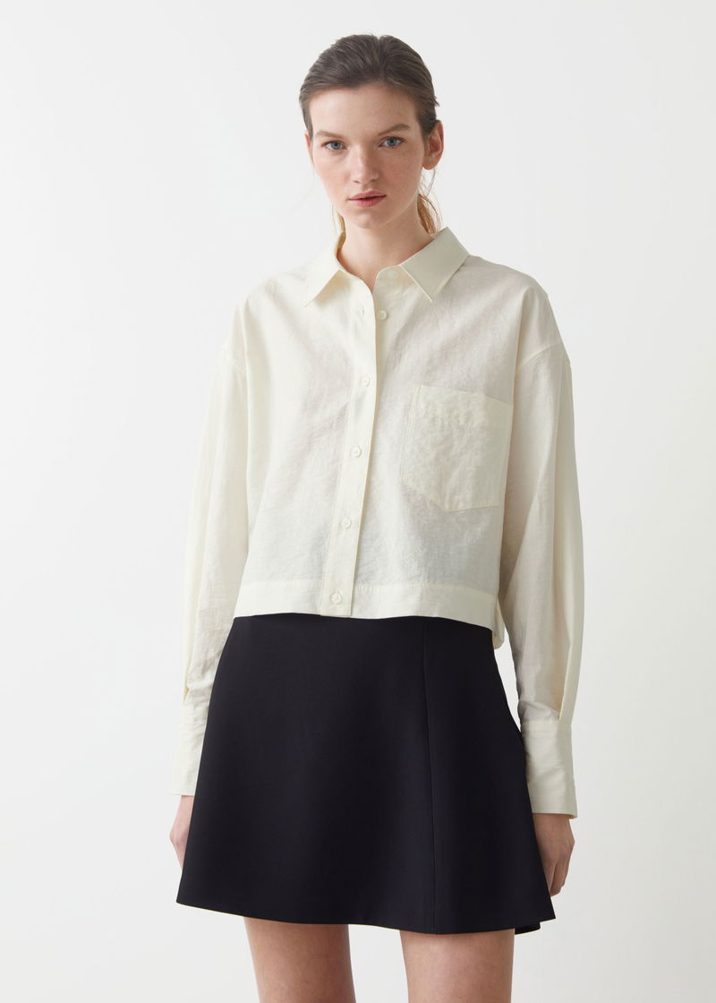 Cropped Boxy Linen Shirt