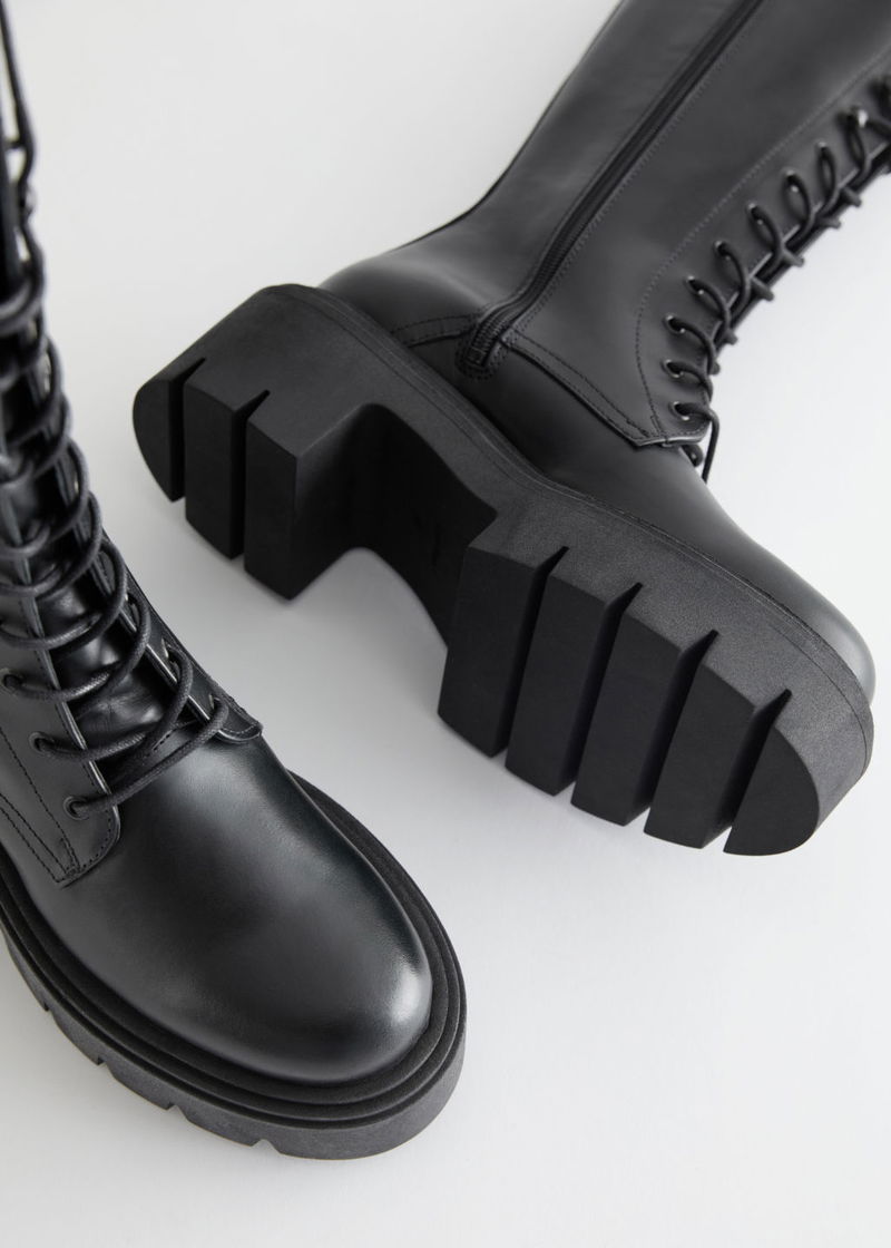 OTHER STORIES Chunky Utility Leather Boots endource