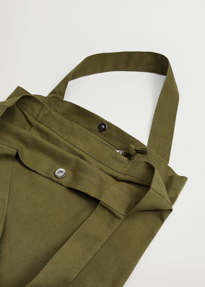 Mango Borsa Shopper Cotone Khaki