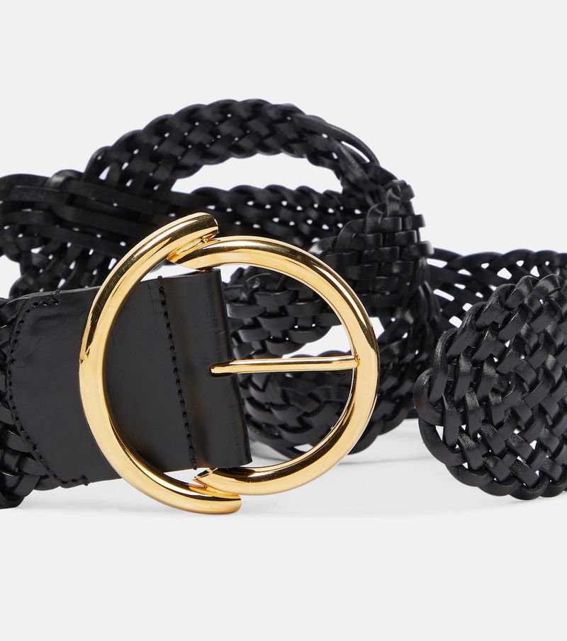 Braided leather belt in black - Etro