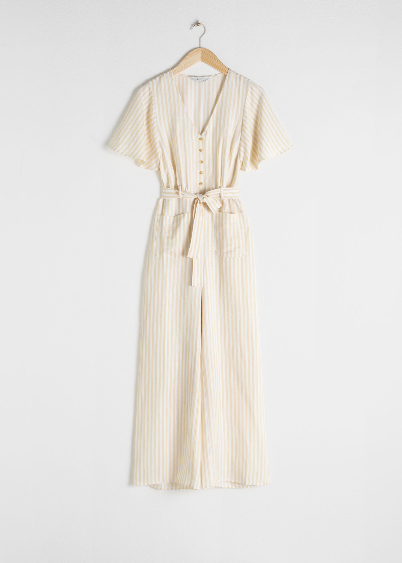 STRIPED LINEN BLEND JUMPSUIT