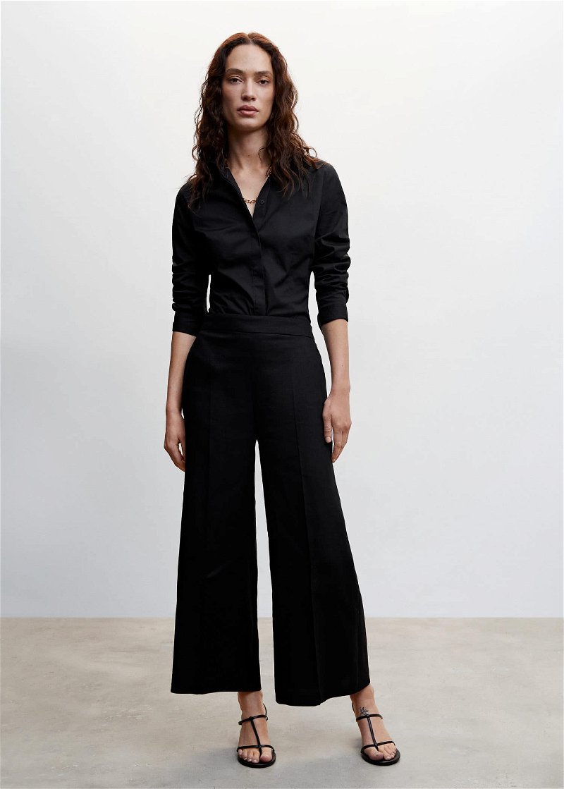 Culotte Pants in 100% natural linen - Black – Lanhtropy