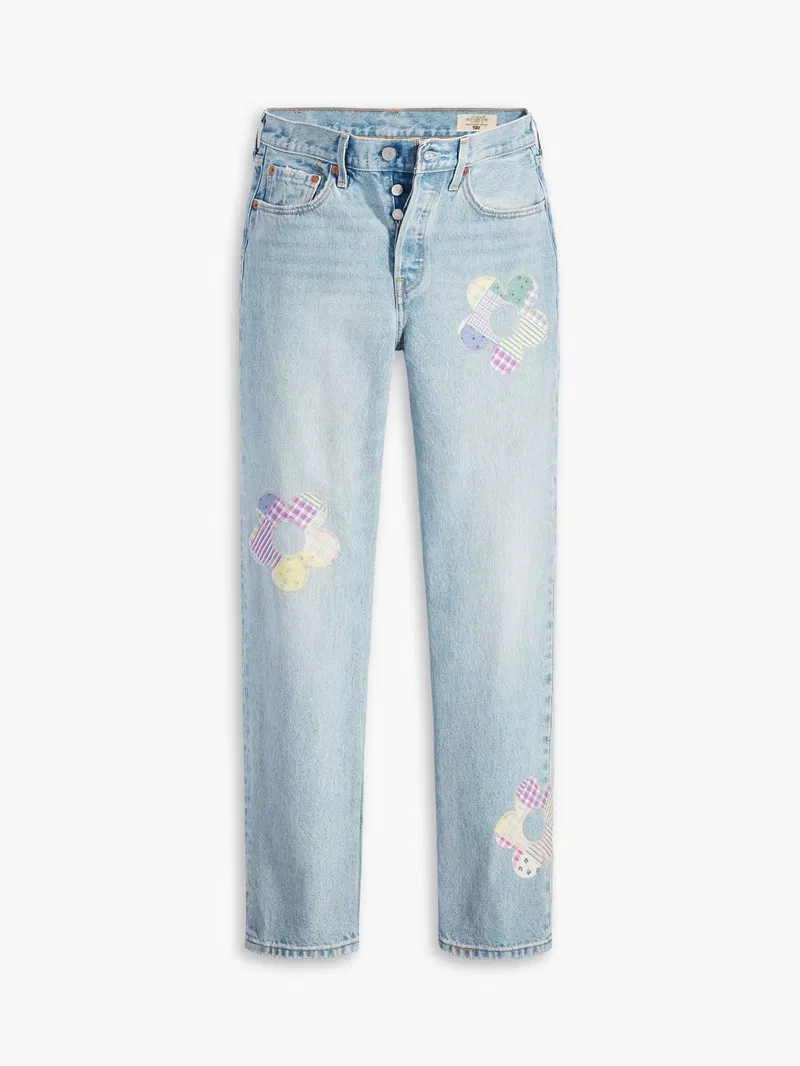 Wideleg patchwork jeans