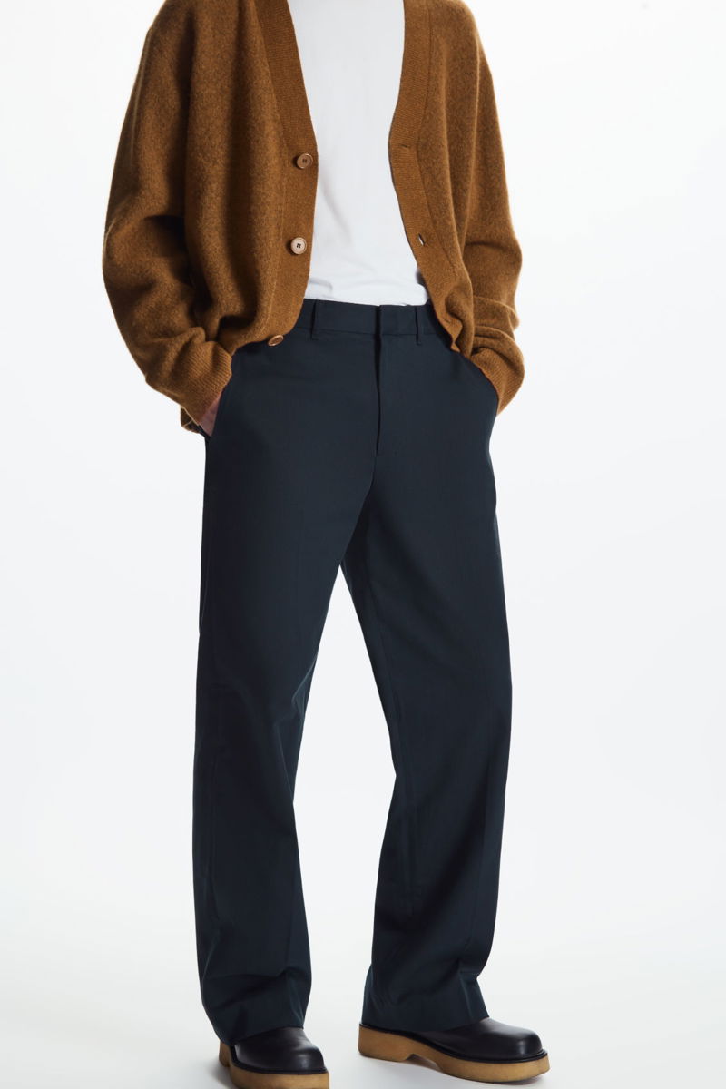 COS CROPPED STRAIGHT-LEG TWILL TROUSERS