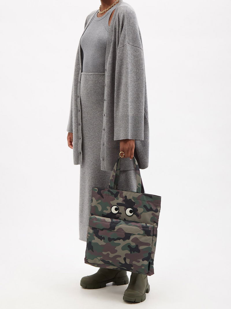 ANYA HINDMARCH Eyes Camo-Print Recycled-Nylon Tote Bag endource