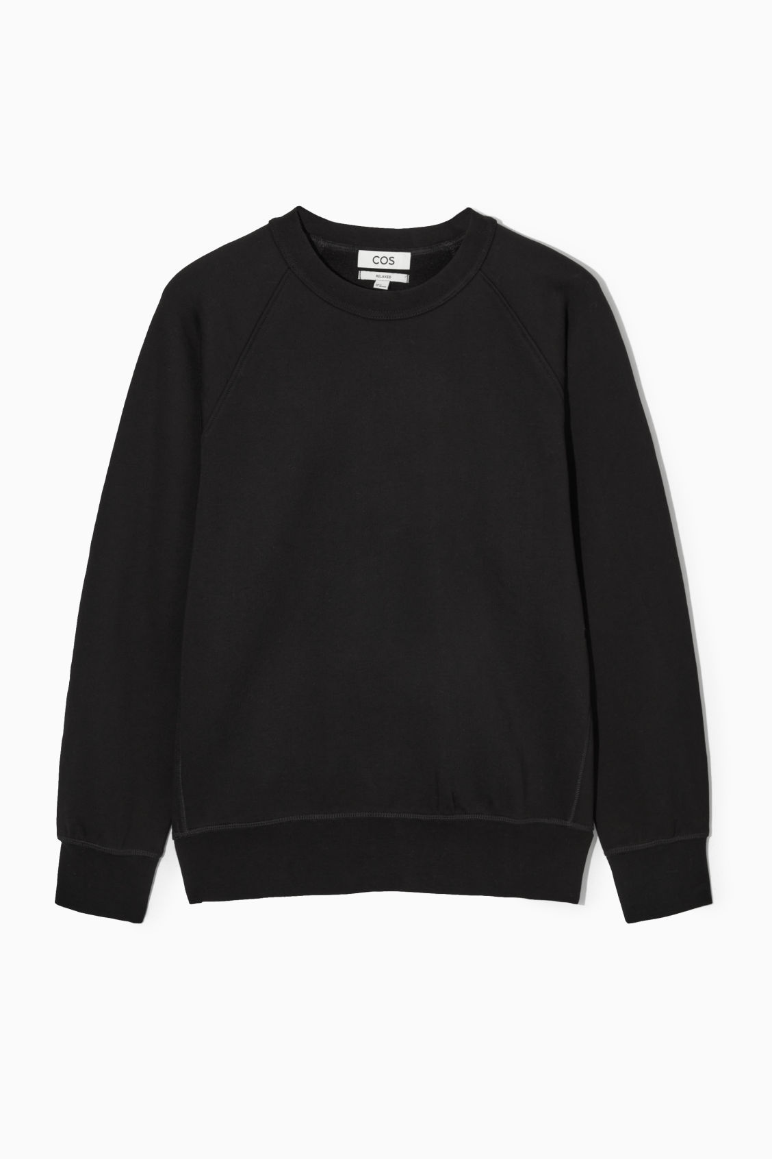 COS Relaxed-Fit Raglan-Sleeve Sweatshirt in BLACK | Endource