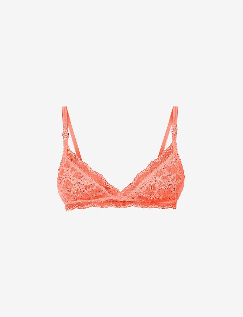 STELLA MCCARTNEY Mila Floral-Embroidered Stretch-Lace Soft-Cup Bra