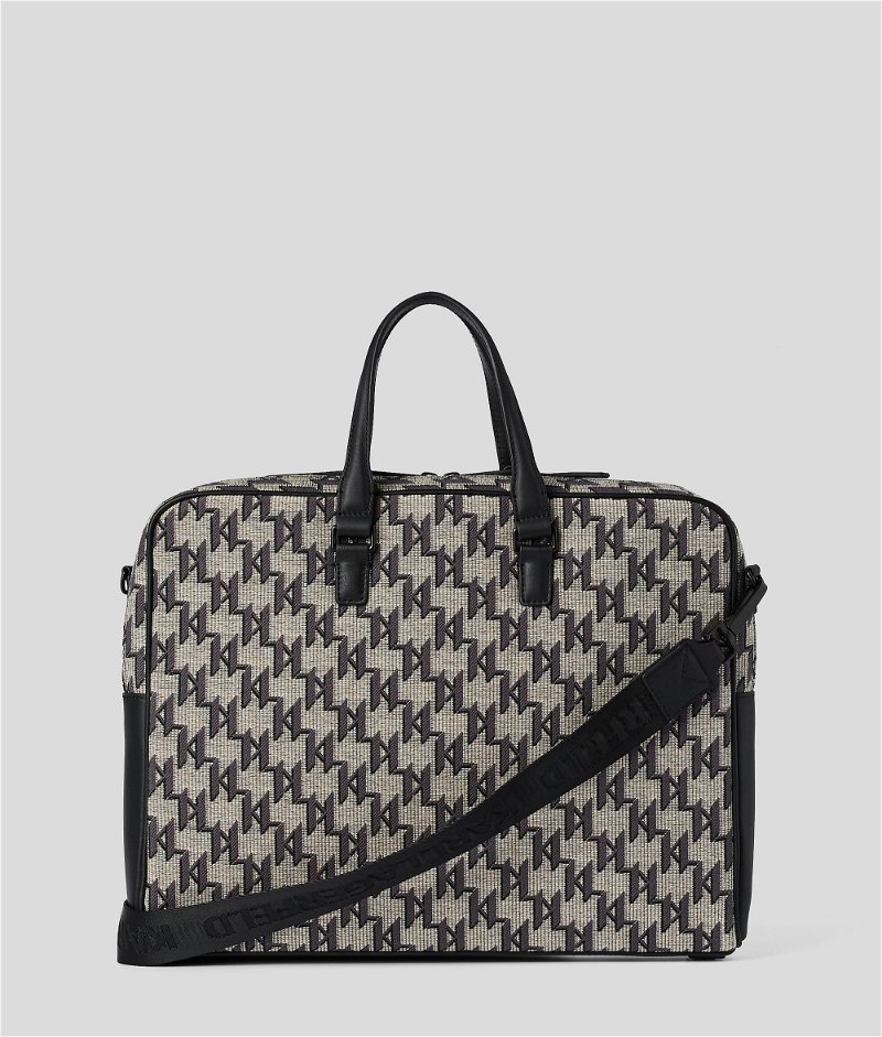 Karl Lagerfeld Jacquard-Monogram Clutch Bag - Grey for Women