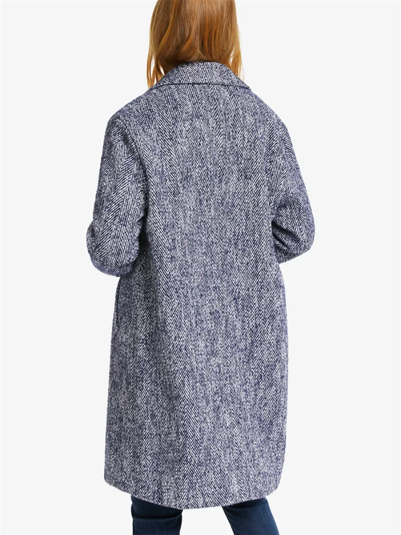Mint Velvet Textured Wool Blend Long Coat, Grey at John Lewis & Partners
